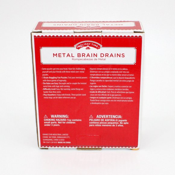 Holiday Time 3 Piece Metal Brain Drains Puzzles Set - Picture 2 of 2